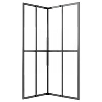 Cabina Doccia ESG Semi Smerigliato 90x70x180 cm Nera 151854