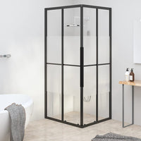 Cabina Doccia ESG Semi Smerigliato 90x70x180 cm Nera 151854