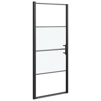 Parete Doccia 81x195cm in Vetro Temperato Semi Smerigliato Nero 151865