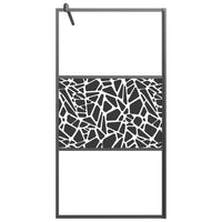 Parete Doccia Walk in 100x195 cm Vetro ESG Design Pietre Nero 151882