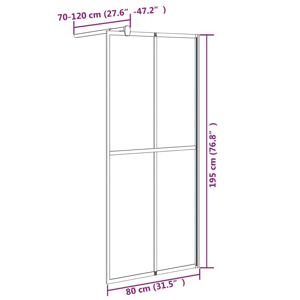 Cabina Doccia 80x195 cm con Vetro Temperato Scuro  cod mxl 45282