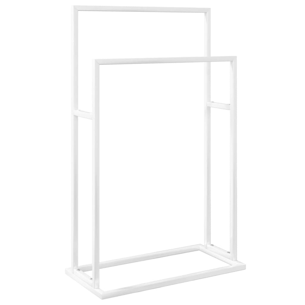 Porta asciugamani da terra 48 x 24 x 78,5 cm ferro bianco 02_0005457