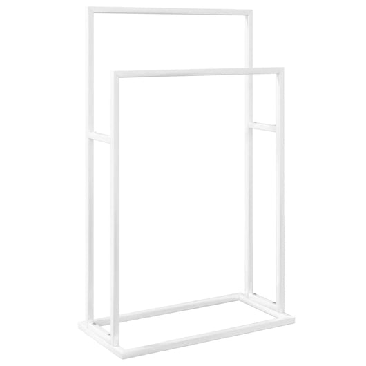 Porta asciugamani da terra 48 x 24 x 78,5 cm ferro bianco 02_0005457