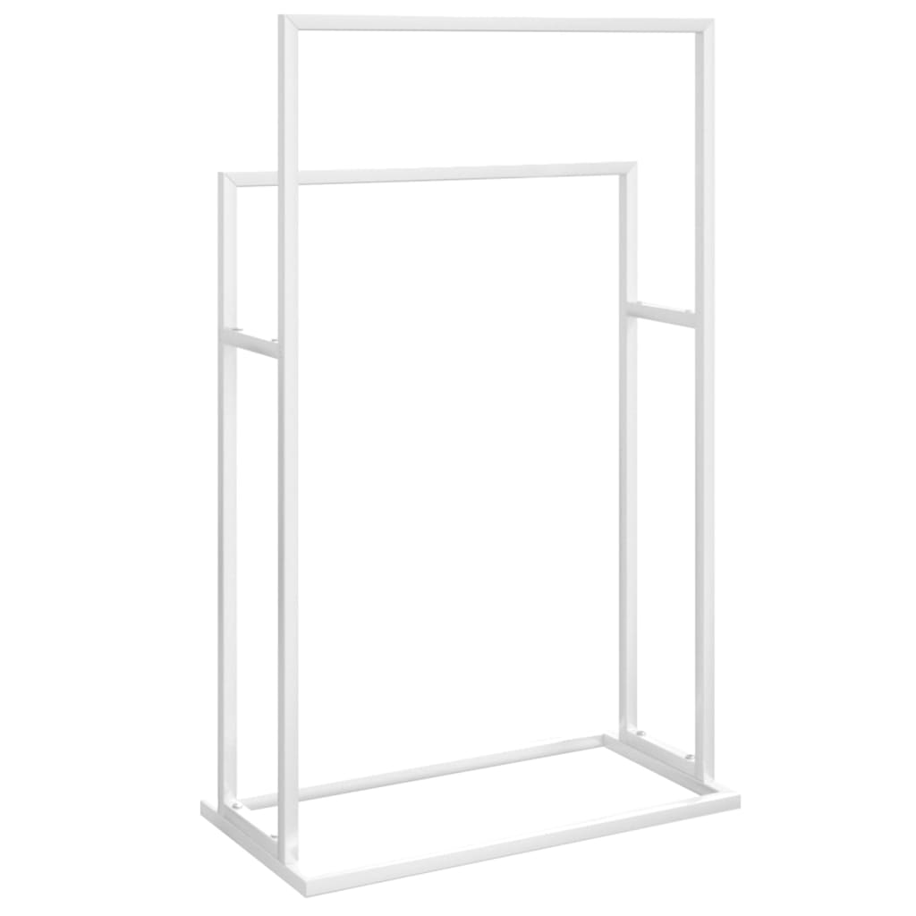 Porta asciugamani da terra 48 x 24 x 78,5 cm ferro bianco 02_0005457