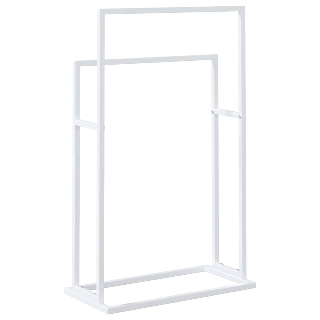 Portasciugamani Autoportante Bianco 48x24x78,5 cm in Ferro 343088