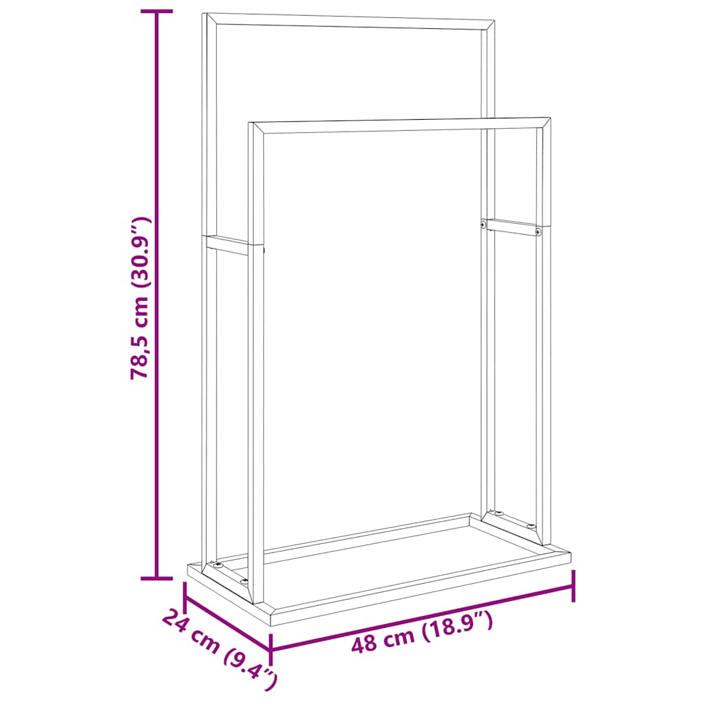 Portasciugamani Autoportante Bianco 48x24x78,5 cm in Ferro 343088