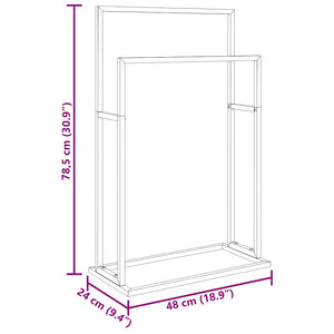 Portasciugamani Autoportante Bianco 48x24x78,5 cm in Ferro 343088