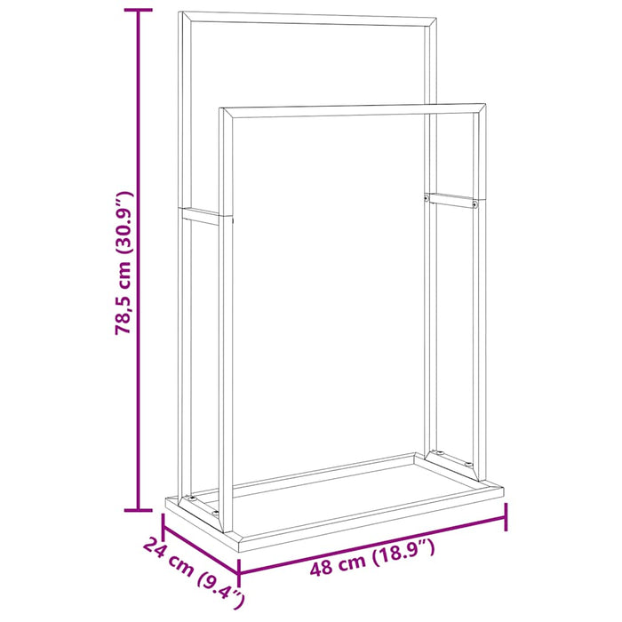 Portasciugamani Autoportante Bianco 48x24x78,5 cm in Ferro 343088