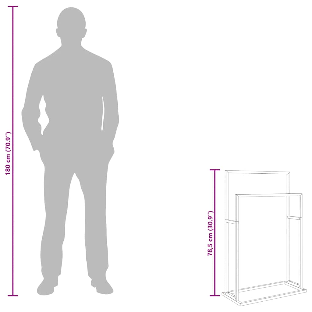 Portasciugamani Autoportante Bianco 48x24x78,5 cm in Ferro 343088