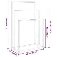 Portasciugamani da Pavimento Nero 48x24x79cm in Ferro 343090