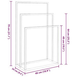 Portasciugamani da Pavimento Nero 48x24x79cm in Ferro 343090