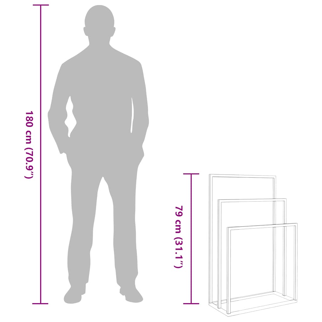 Portasciugamani da Pavimento Nero 48x24x79cm in Ferro 343090