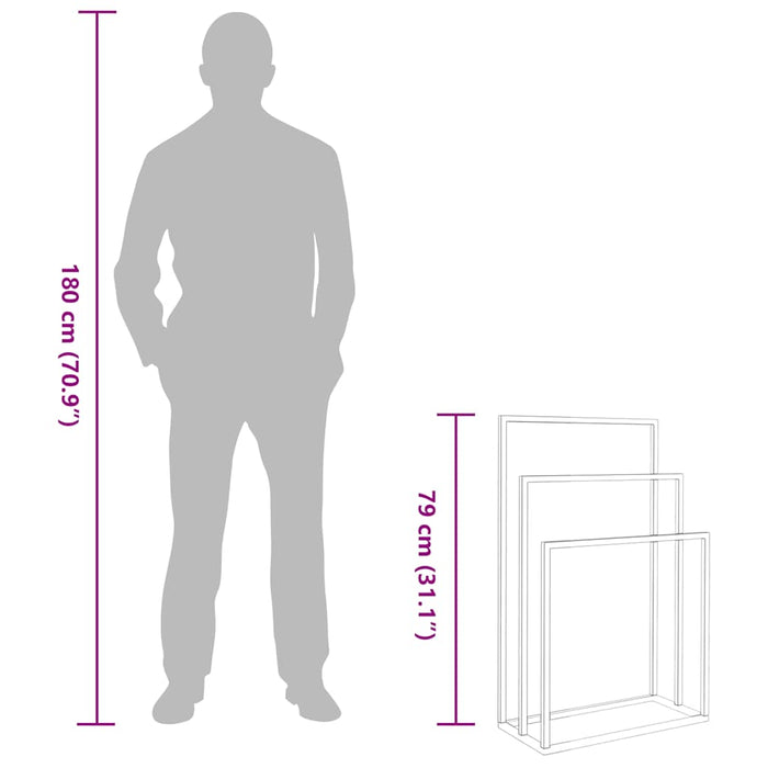 Portasciugamani da Pavimento Nero 48x24x79cm in Ferro 343090