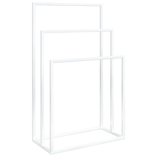 Porta asciugamani da terra 48 x 24 x 79 cm ferro bianco 02_0005490