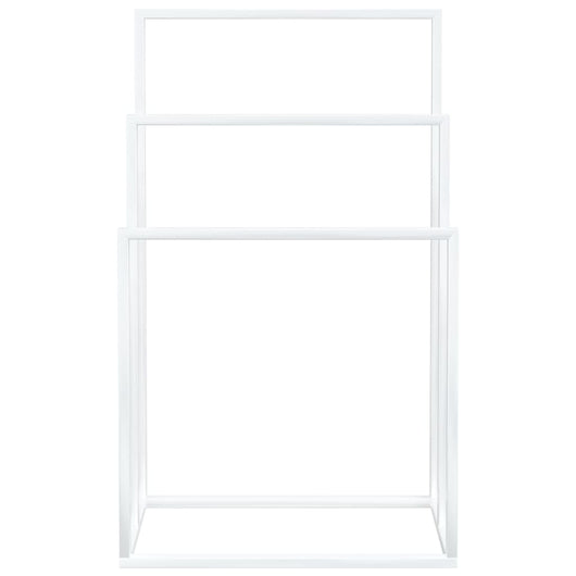 Porta asciugamani da terra 48 x 24 x 79 cm ferro bianco 02_0005490