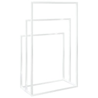 Portasciugamani da Pavimento Bianco 48x24x79cm in Ferro 343091