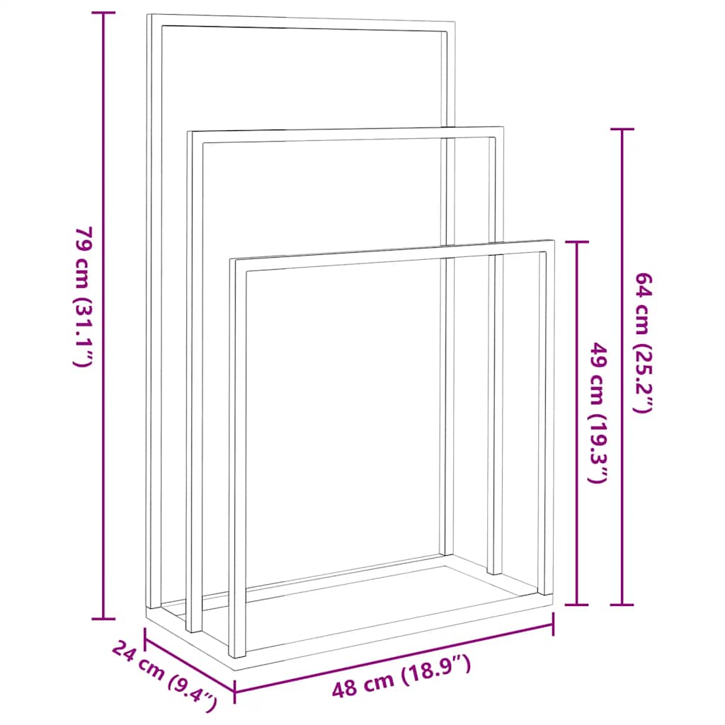 Portasciugamani da Pavimento Bianco 48x24x79cm in Ferro 343091