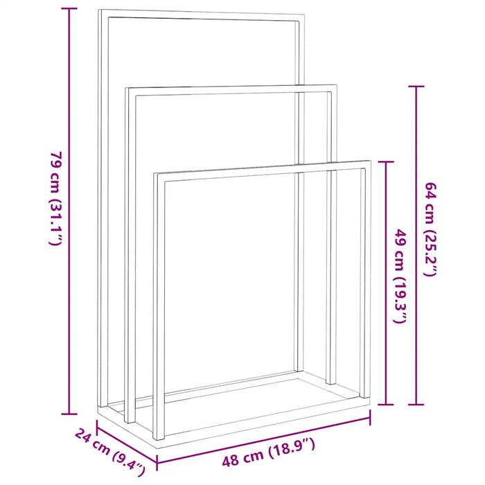 Portasciugamani da Pavimento Bianco 48x24x79cm in Ferro 343091