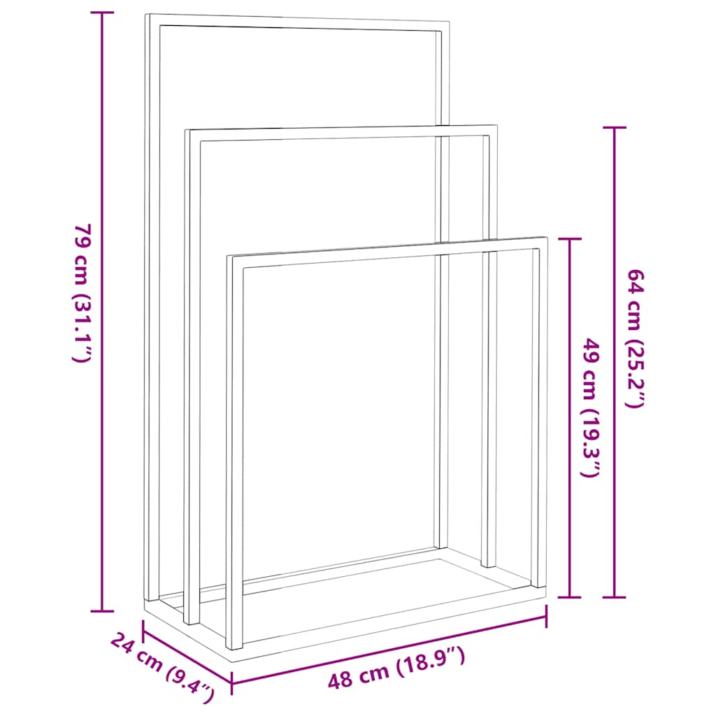 Portasciugamani da Pavimento Oro 48x24x79cm in Ferro 343092