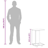 Tavolino con Ruote Nero 40x30x63,5cm in Legno Ingegnerizzato 343096