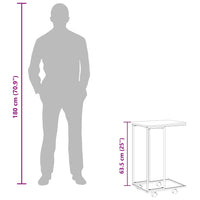 Tavolino con Ruote Nero 40x30x63,5cm in Legno Ingegnerizzato 343097