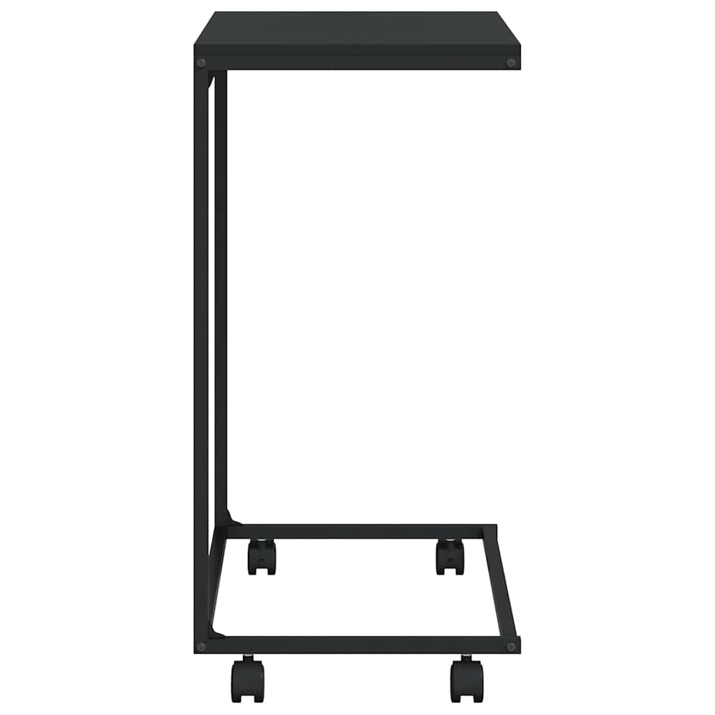 Tavolino con Ruote Nero 55x35x70 cm in Legno Multistrato 343101