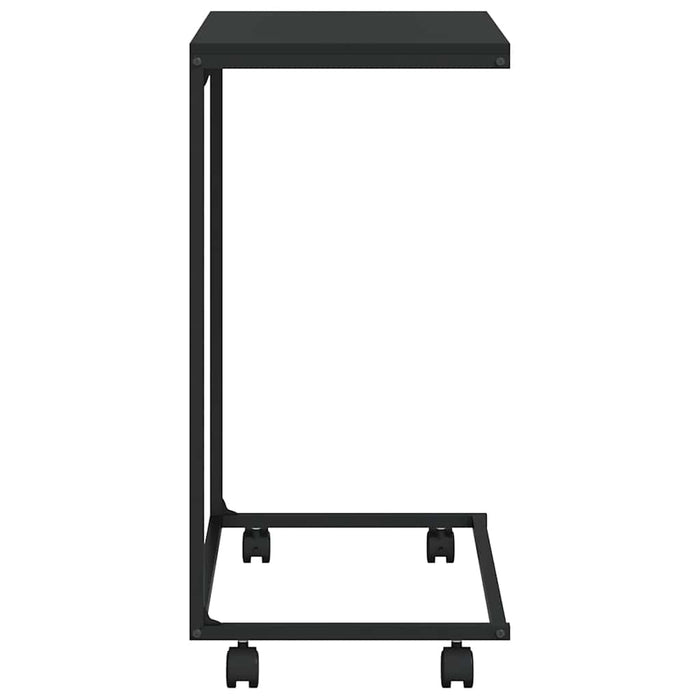 Tavolino con Ruote Nero 55x35x70 cm in Legno Multistrato 343101