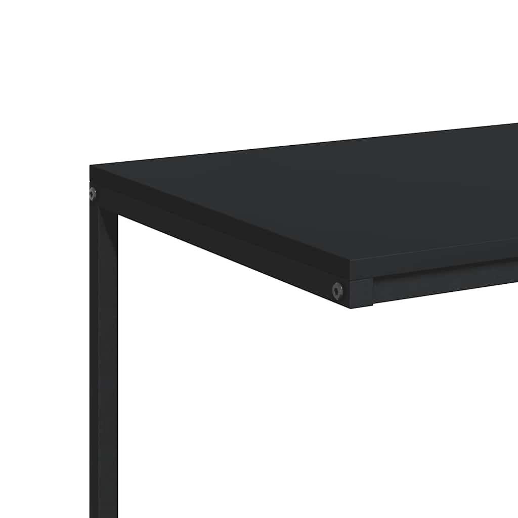 Tavolino con Ruote Nero 55x35x70 cm in Legno Multistrato 343101