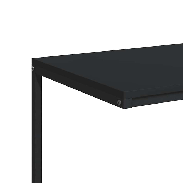 Tavolino con Ruote Nero 55x35x70 cm in Legno Multistrato 343101