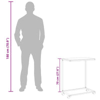 Tavolino con Ruote Bianco 55x35x70 cm in Legno Multistrato 343102