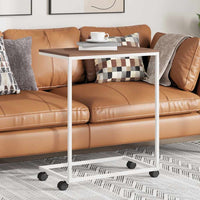 Tavolino con Ruote Bianco 55x35x70 cm in Legno Multistrato 343102