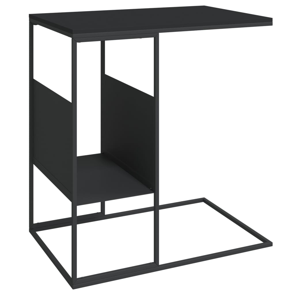 Tavolino-Tavolino da Soggiorno-Tavolino da Salotto Nero 55x36x59,5 cm Legno Multistrato