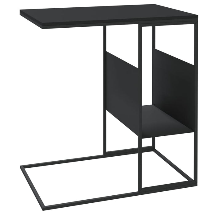 Tavolino-Tavolino da Soggiorno-Tavolino da Salotto Nero 55x36x59,5 cm Legno Multistrato