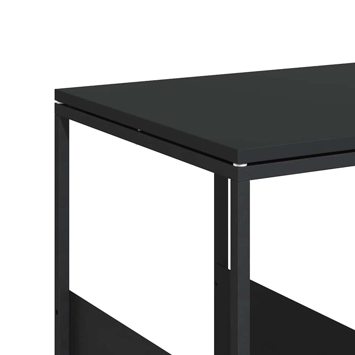 Tavolino con Ruote Nero 55x36x63,5 cm in Legno Multistrato 343109