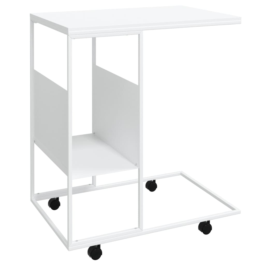 Tavolino con Ruote Bianco 55x36x63,5cm in Legno Multistrato 343111