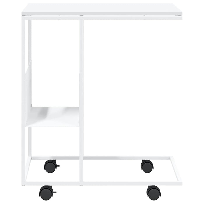 Tavolino con Ruote Bianco 55x36x63,5cm in Legno Multistrato 343111