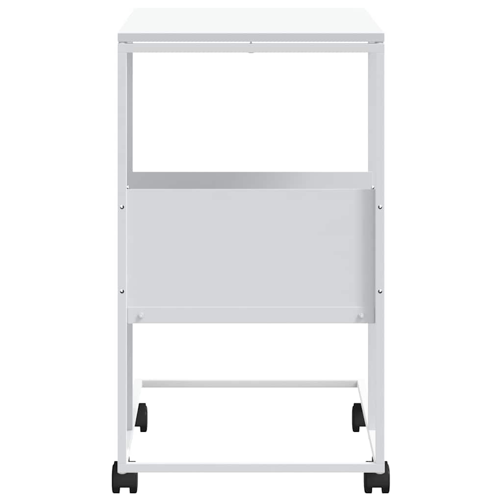 Tavolino con Ruote Bianco 55x36x63,5cm in Legno Multistrato 343111