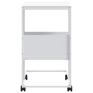Tavolino con Ruote Bianco 55x36x63,5cm in Legno Multistrato 343111