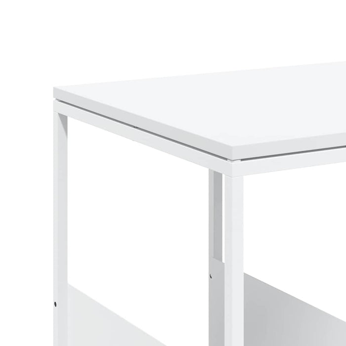 Tavolino con Ruote Bianco 55x36x63,5cm in Legno Multistrato 343111