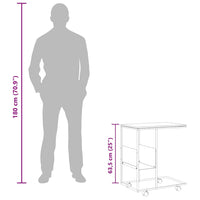 Tavolino con Ruote Bianco 55x36x63,5cm in Legno Multistrato 343111
