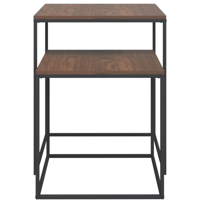 Set tavolino set da 2 pezzi in derivati ​​del legno e metallo nero 02_0042116