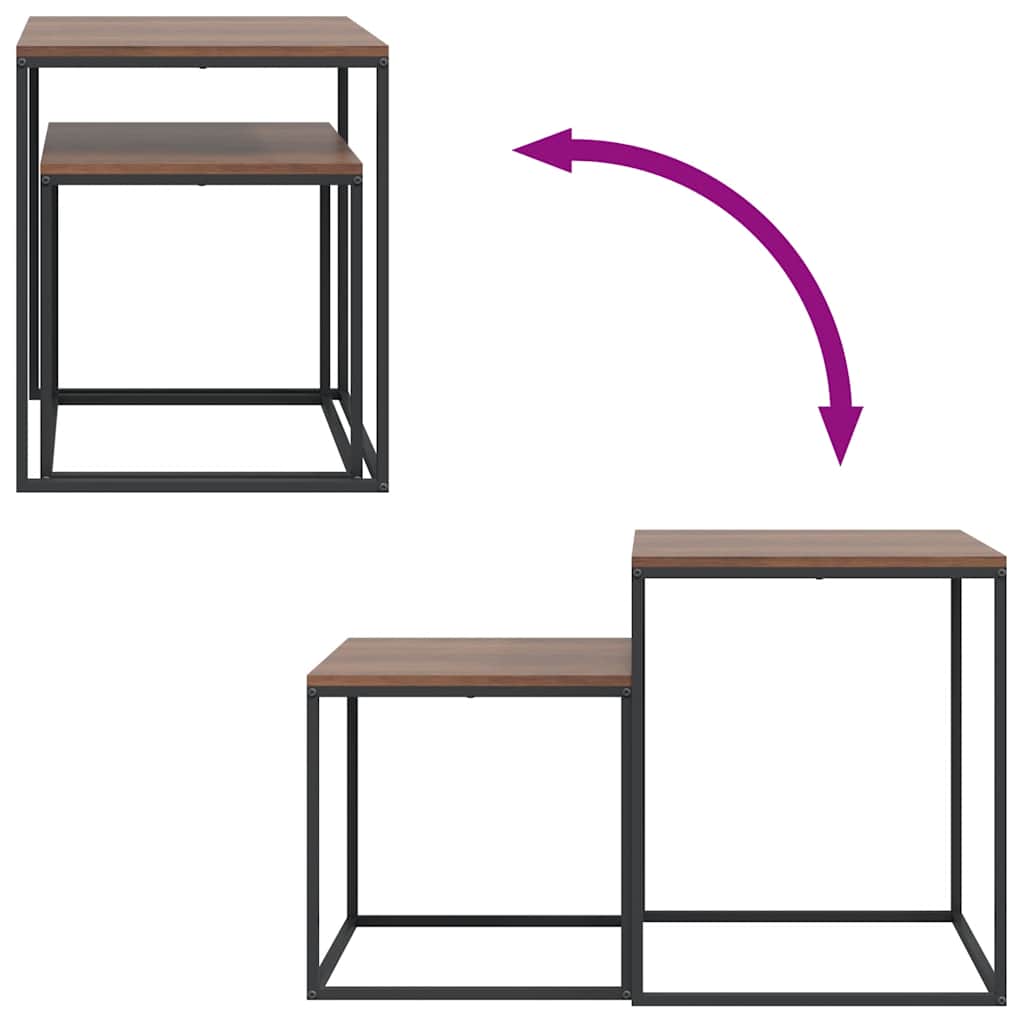 Set di Tavolini 2 pz in Legno Multistrato e Metallo 343112