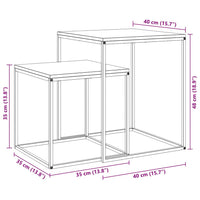 Set di Tavolini 2 pz in Legno Multistrato e Metallo 343112