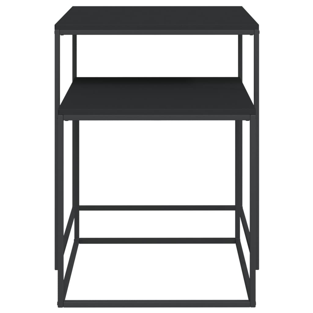 Set tavolino set da 2 pezzi in derivati ​​del legno e metallo nero 02_0042117
