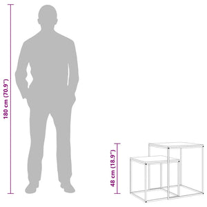 Set di Tavolini 2 pz in Legno Multistrato e Metallo 343113