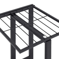 Fioriera a 4 Piani con Ruote-Vaso-Contenitore per Piante 44x23x80 cm Ferro Nero