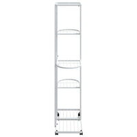 Fioriera a 5 Piani con Ruote 44x23x100 cm Ferro Bianco cod mxl 68139