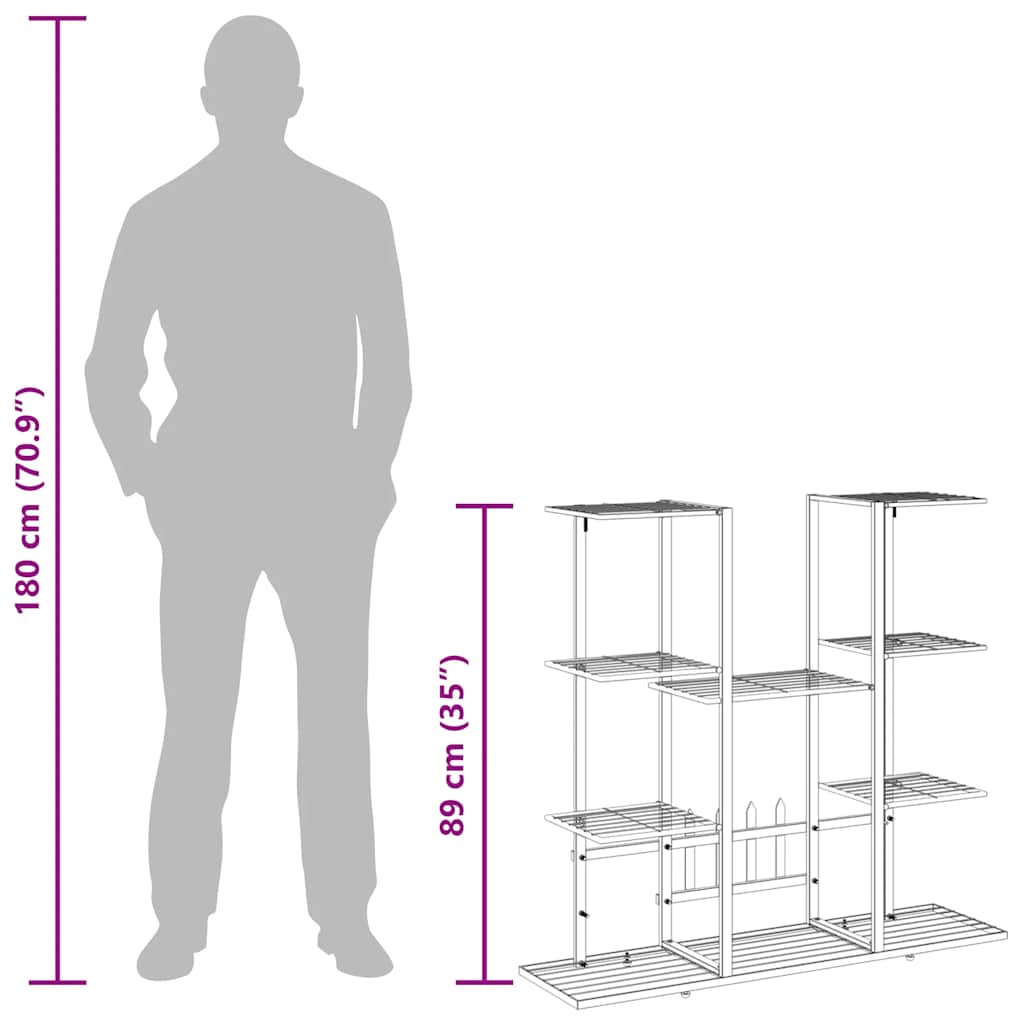 Portafiori 94,5x25x89 cm Ferro Nero 343119