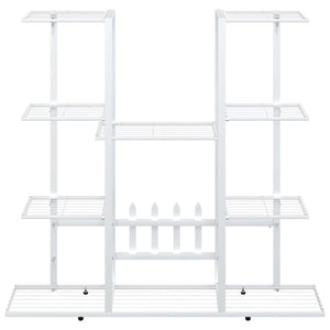 Portafiori-Supporto per Piante-Rastrelliera per Fiori 94,5x25x89 cm Ferro Bianco
