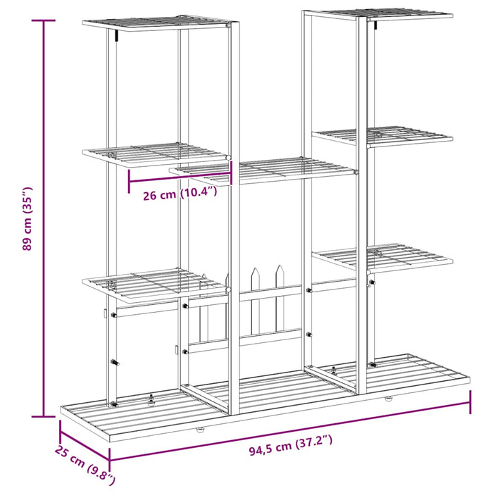 Portafiori 94,5x25x89 cm Ferro Bianco 343120